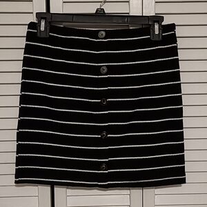 Forever 21 L Striped Ribbed Miniskirt
